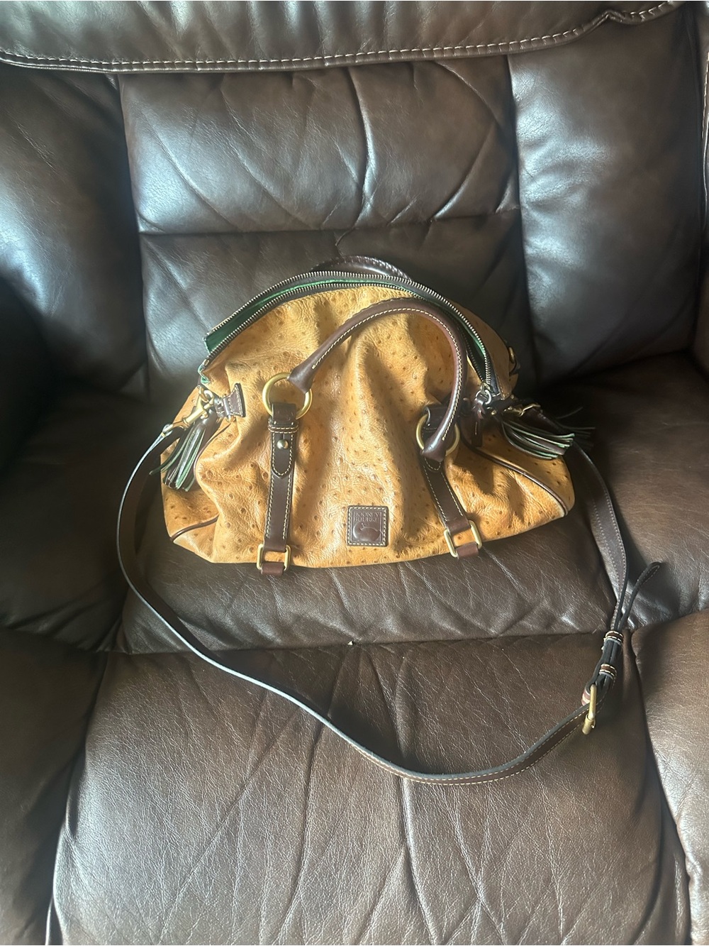 Vintage florentine  Dooney & Bourke Ostrich-Embossed Leather Satchel
